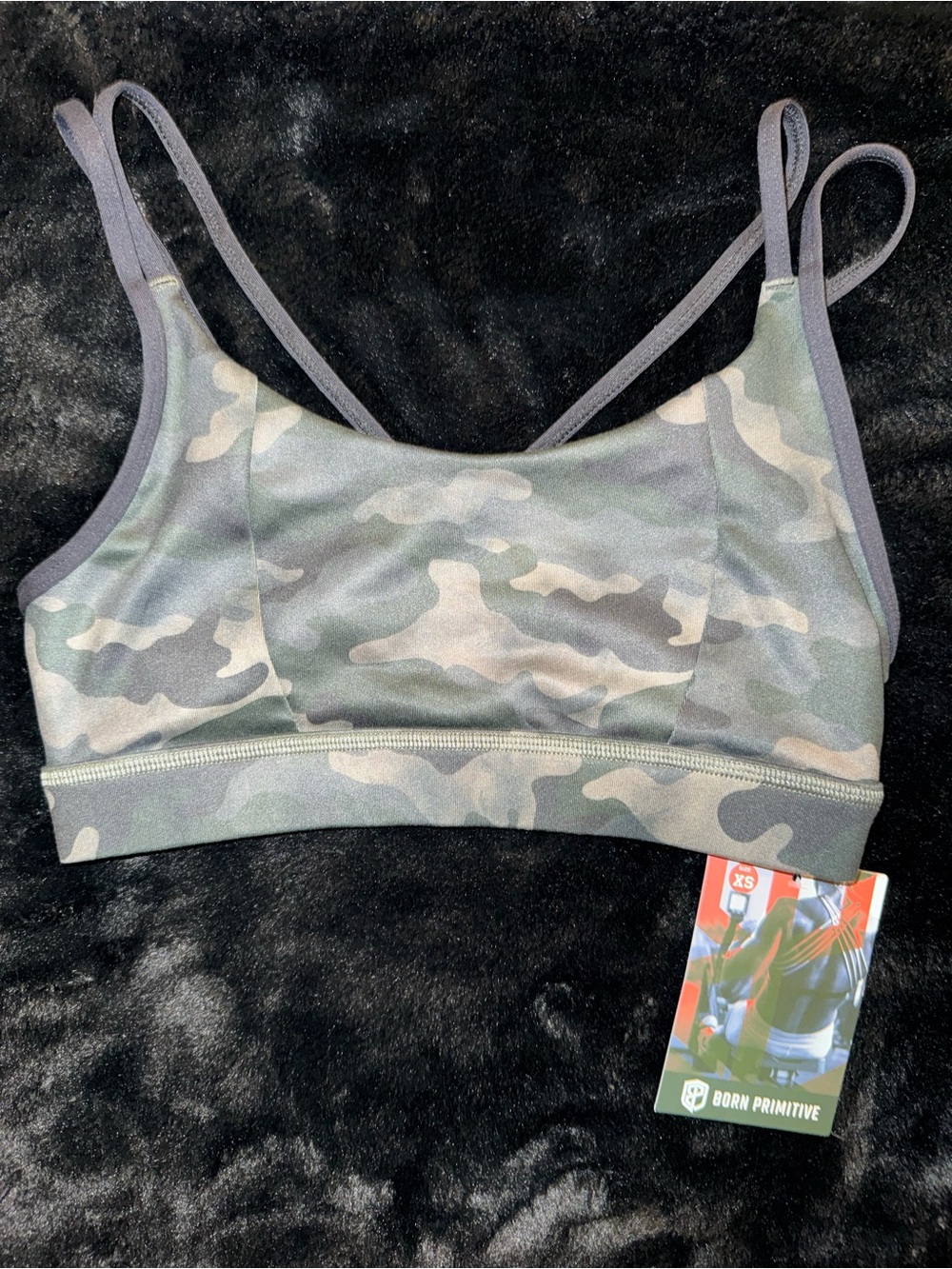 Born Primitive Camo Lotus Sports Bra - Olive Green - Discontinued